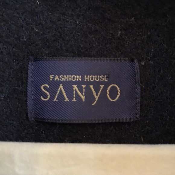 Sanyo Men's Size 44R Black Overcoat with Wool Liner Trench Coat Rain Jacket - Picture 3 of 13